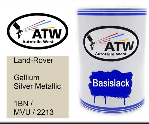 Land-Rover, Gallium Silver Metallic, 1BN / MVU / 2213: 500ml Lackdose, von ATW Autoteile West.